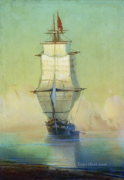 平和海景上のイワン・アイヴァゾフスキー船 Oil Paintings